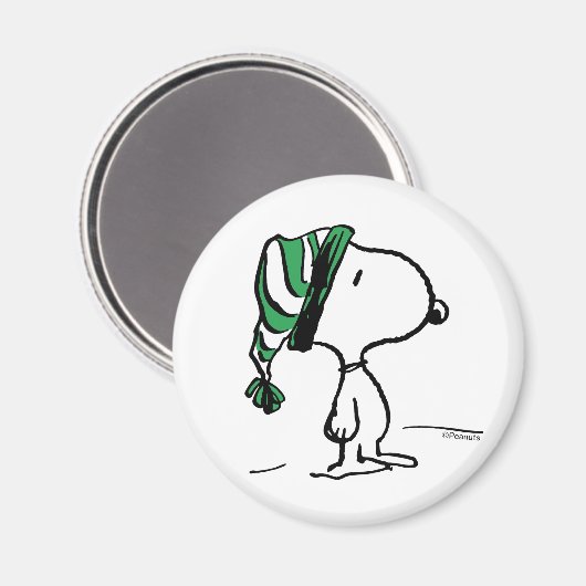 pinda's | Snoopy Green Snow Pet Magneet (Voorkant / Achterkant)