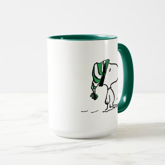 pinda's | Snoopy Green Snow Pet Mok (Voorkant rechts)
