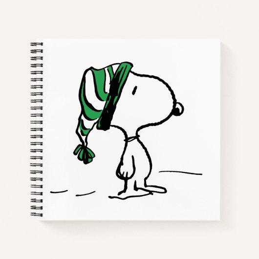 pinda's | Snoopy Green Snow Pet Notitieboek (Voorkant)