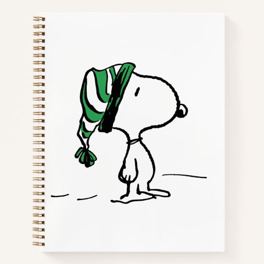 pinda's | Snoopy Green Snow Pet Notitieboek (Voorkant)