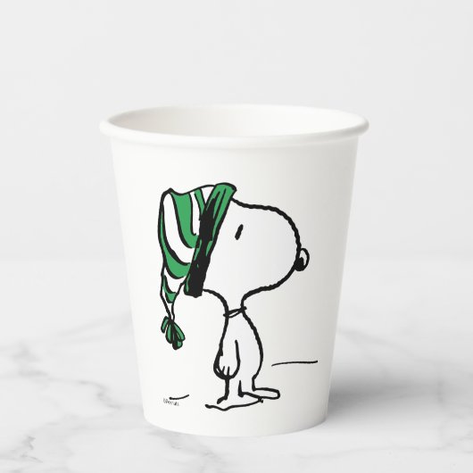 pinda's | Snoopy Green Snow Pet Papieren Bekers (Voorkant)