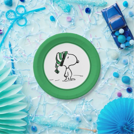 pinda's | Snoopy Green Snow Pet Papieren Bordje (Feest)