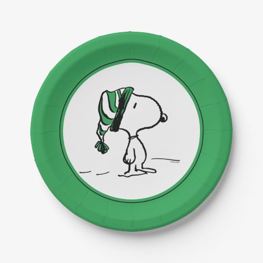 pinda's | Snoopy Green Snow Pet Papieren Bordje (Voorkant)