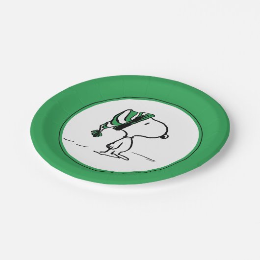 pinda's | Snoopy Green Snow Pet Papieren Bordje (Gekanteld)