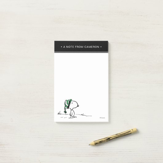 pinda's | Snoopy Green Snow Pet Post-it® Notes (Op bureau)