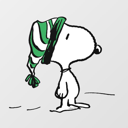 pinda's | Snoopy Green Snow Pet Raamsticker (Vel)