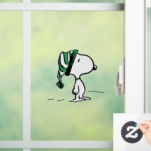 pinda's | Snoopy Green Snow Pet Raamsticker (Huis)