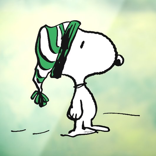 pinda's | Snoopy Green Snow Pet Raamsticker (Vel 3)