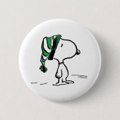 pinda's | Snoopy Green Snow Pet Ronde Button 5,7 Cm (Voorkant)