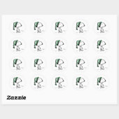 pinda's | Snoopy Green Snow Pet Ronde Sticker (Vel)