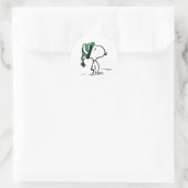 pinda's | Snoopy Green Snow Pet Ronde Sticker (Tas)