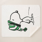 pinda's | Snoopy Green Snow Pet Sherpa Deken (Voorkant (horizontaal))