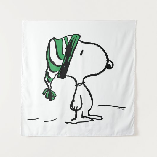 pinda's | Snoopy Green Snow Pet Wandkleed (Voorkant)