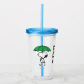 pinda's | Snoopy Green Umbrella Acryl Drinkbeker (Voorkant)