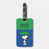 pinda's | Snoopy Green Umbrella Bagagelabel (Achterkant verticaal)