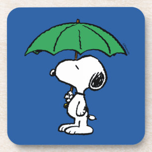 pinda's   Snoopy Green Umbrella Bier Onderzetter