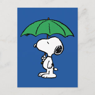 pinda's   Snoopy Green Umbrella Briefkaart