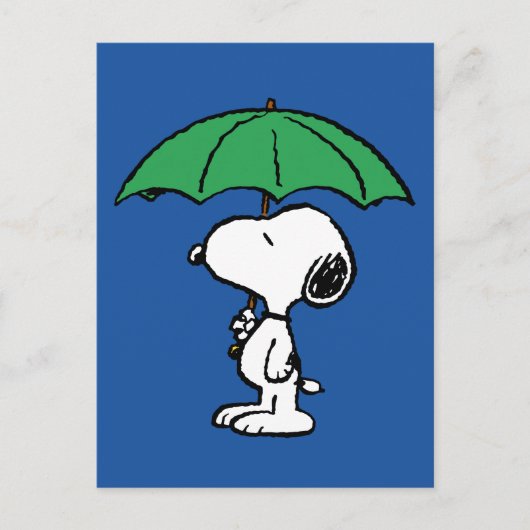 pinda's | Snoopy Green Umbrella Briefkaart (Voorkant)