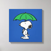 pinda's | Snoopy Green Umbrella Canvas Afdruk (Voorkant)