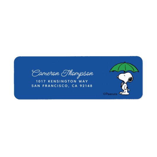 pinda's | Snoopy Green Umbrella Etiket (Voorkant)