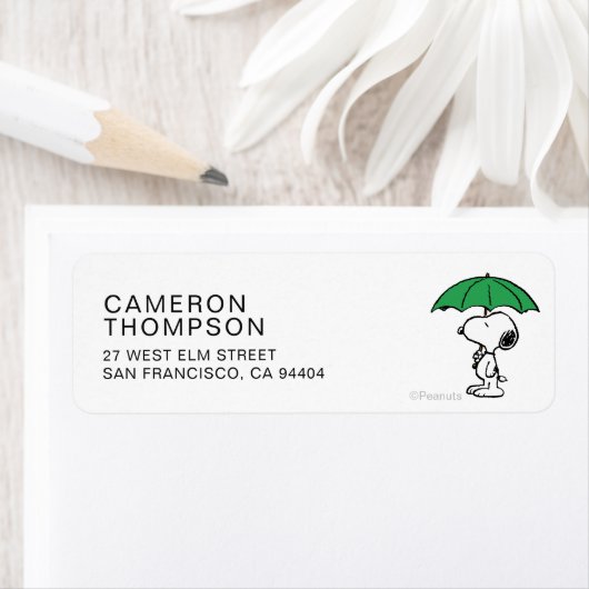 pinda's | Snoopy Green Umbrella Etiket (Insitu)