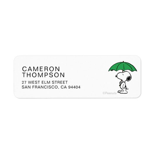 pinda's | Snoopy Green Umbrella Etiket (Voorkant)