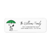 pinda's | Snoopy Green Umbrella Etiket (Voorkant)