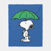 pinda's | Snoopy Green Umbrella Fleece Deken (Voorkant)