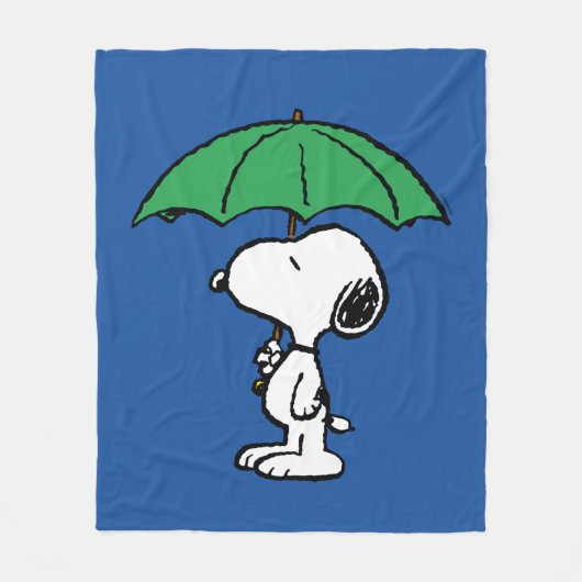 pinda's | Snoopy Green Umbrella Fleece Deken (Voorkant)