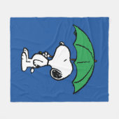 pinda's | Snoopy Green Umbrella Fleece Deken (Voorkant (Horizontaal))