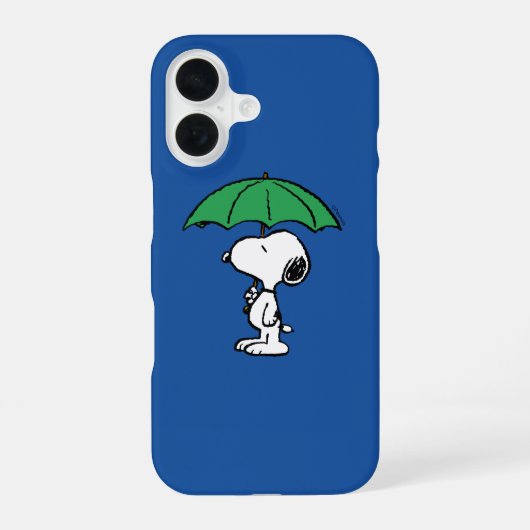 pinda's | Snoopy Green Umbrella iPhone 16 Hoesje (Achterkant)