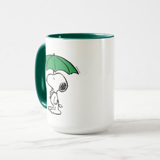 pinda's | Snoopy Green Umbrella Mok (Voorkant links)