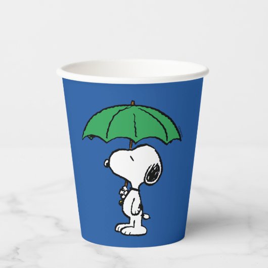 pinda's | Snoopy Green Umbrella Papieren Bekers (Voorkant)