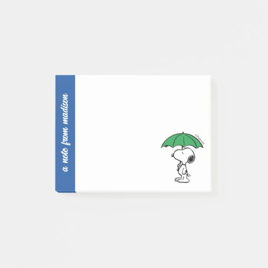 pinda's | Snoopy Green Umbrella Post-it® Notes (Voorkant)