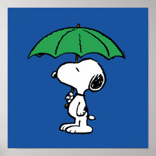 pinda's   Snoopy Green Umbrella Poster