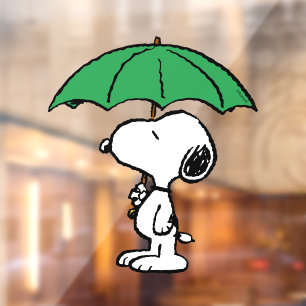 pinda's Snoopy Green Umbrella Raamsticker