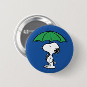 pinda's | Snoopy Green Umbrella Ronde Button 5,7 Cm (Voorkant /achterkant)