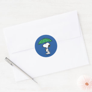 pinda's   Snoopy Green Umbrella Ronde Sticker