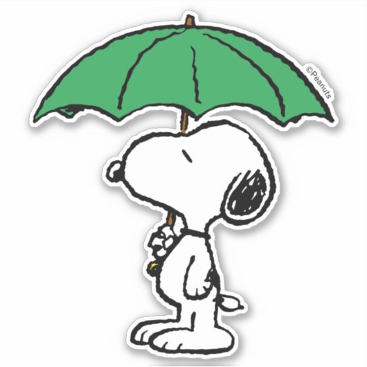 pinda's | Snoopy Green Umbrella Sticker (Voorkant)