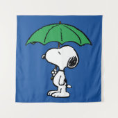 pinda's | Snoopy Green Umbrella Wandkleed (Voorkant)