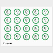 Pinda's | Snoopy Groene Sneeuw Mutse Ronde Sticker (Vel)