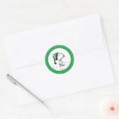 Pinda's | Snoopy Groene Sneeuw Mutse Ronde Sticker (Envelop)