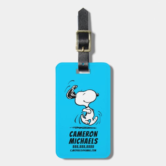 pinda's | Snoopy Happy Dance Bagagelabel (Voorkant verticaal)