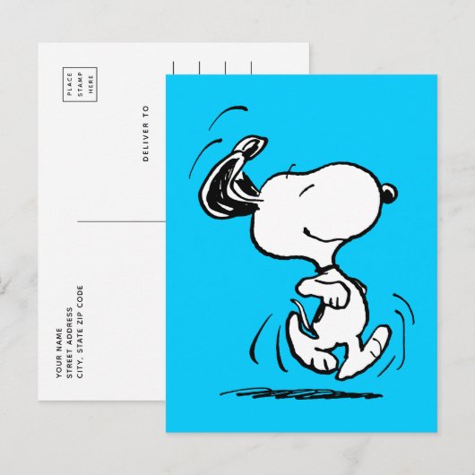pinda's | Snoopy Happy Dance Briefkaart (Voorkant / Achterkant)