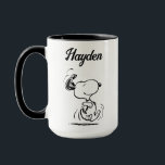 pinda's | Snoopy Happy Dance | Jouw namen toevoege Mok<br><div class="desc">Begin je dag met plezier met deze gepersonaliseerde mok met Snoopy die zijn iconische vrolijke dans doet. Voeg jouw naam toe voor een aangepaste touch, waardoor het een ideaal cadeau is voor Peanuts-fans of een heerlijke aanvulling op je eigen collectie.</div>