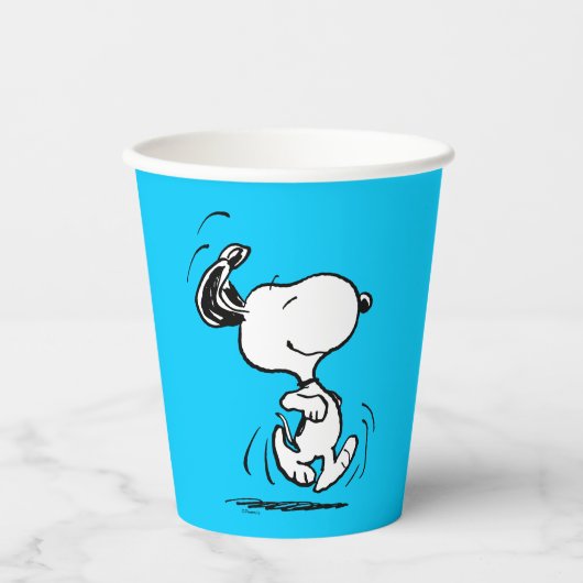 pinda's | Snoopy Happy Dance Papieren Bekers (Voorkant)