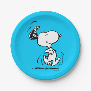 pinda's   Snoopy Happy Dance Papieren Bordje