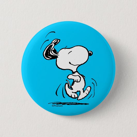 pinda's | Snoopy Happy Dance Ronde Button 5,7 Cm (Voorkant)