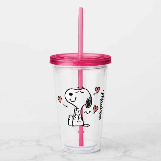 pinda's | Snoopy Hearts Acryl Drinkbeker (Voorkant)