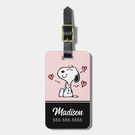 pinda's | Snoopy Hearts Bagagelabel (Voorkant verticaal)